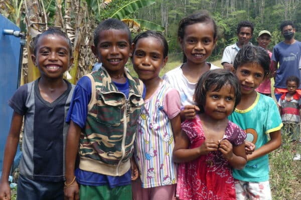 Children from Biluli village in Timor-Leste